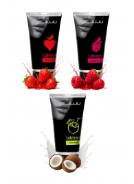 Набор из 3 съедобных лубрикантов JUJU (клубника, малина, кокос) - JuJu - купить с доставкой в Туле