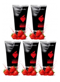 Набор из 5 съедобных лубрикантов JUJU со вкусом клубники - JuJu - купить с доставкой в Туле