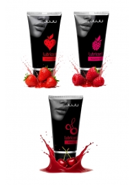 Набор из 3 съедобных лубрикантов JUJU (клубника, малина, вишня) - JuJu - купить с доставкой в Туле