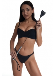 Стек с широким черным кожаным наконечником и металлической ручкой - 67 см. - Crazy Handmade - купить с доставкой в Туле