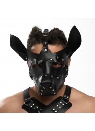 Черная кожаная маска «Собака» - Crazy Handmade - купить с доставкой в Туле