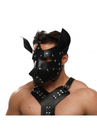 Черная кожаная маска «Собака» - Crazy Handmade - купить с доставкой в Туле