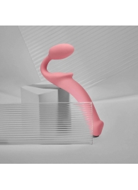 Розовый безремневой страпон Strap-on-me Semi-Realistic Bendable Strap-On size S - Strap-on-me - купить с доставкой в Туле