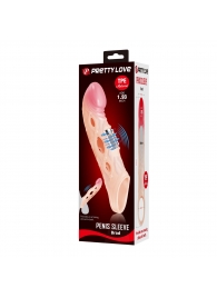 Телесная удлиняющая насадка с рельефом и вибрацией Brad - 21,3 см. - Baile - в Туле купить с доставкой