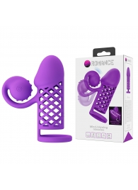 Фиолетовая вибронасадка с клиторальным отростком Harden - Baile - в Туле купить с доставкой