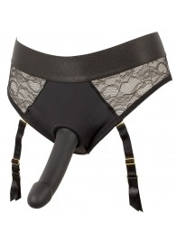 Черный женский страпон Strap-on Set: трусики и насадка - Orion - купить с доставкой в Туле