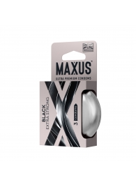 Черные утолщенные презервативы MAXUS Extra Strong с железным кейсом - 3 шт. - Maxus - купить с доставкой в Туле