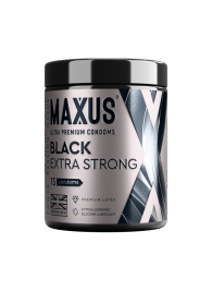 Черные утолщенные презервативы MAXUS Extra Strong с железным кейсом - 15 шт. - Maxus - купить с доставкой в Туле