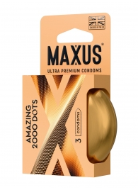 Точечные презервативы MAXUS 2000 Amazing Dots с железным кейсом - 3 шт. - Maxus - купить с доставкой в Туле