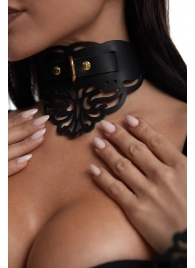 Фигурный чокер с узорами и золотистой фурнитурой - Crazy Handmade - купить с доставкой в Туле