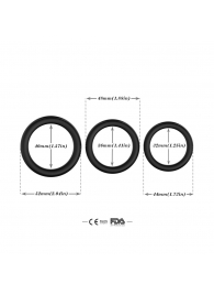 Набор из 3 черных эрекционных колец Stay Hard - Boys of Toys - в Туле купить с доставкой