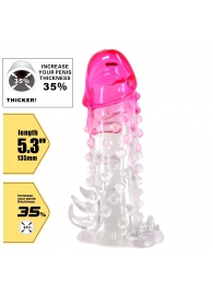 Прозрачно-розовая насадка на пенис Wilford - 13,5 см. - Baile - в Туле купить с доставкой