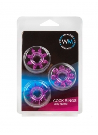 Набор из 3 лиловых эрекционных колец различной формы - Erowoman-Eroman - в Туле купить с доставкой