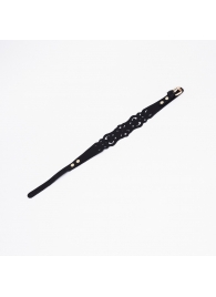 Черный ажурный чокер с золотистой фурнитурой - Crazy Handmade - купить с доставкой в Туле