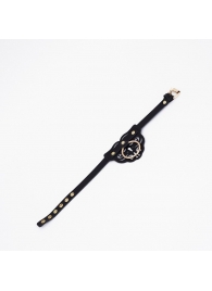 Черный чокер с клепками и золотистой фурнитурой - Crazy Handmade - купить с доставкой в Туле