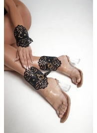 Черный фигурные оковы с золотистой фурнитурой - Crazy Handmade - купить с доставкой в Туле