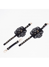 Черный фигурные оковы с золотистой фурнитурой - Crazy Handmade - купить с доставкой в Туле