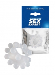 Эластичное эрекционное кольцо с двумя рядами шариков - Sex Expert - в Туле купить с доставкой