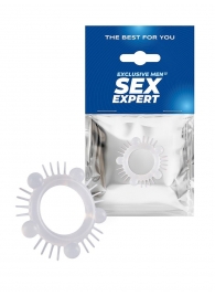 Эластичное эрекционное кольцо с шишечками и шипами - Sex Expert - в Туле купить с доставкой