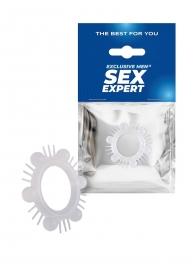 Эластичное эрекционное кольцо с шипиками и шариками - Sex Expert - в Туле купить с доставкой