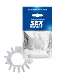 Эластичное эрекционное кольцо с шариками и лучами - Sex Expert - в Туле купить с доставкой