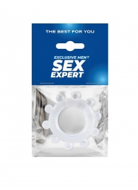 Прозрачное эрекционное кольцо со стимулирующими шариками - Sex Expert - в Туле купить с доставкой