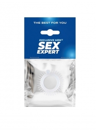Эластичное эрекционное кольцо с шипиками и шариком - Sex Expert - в Туле купить с доставкой