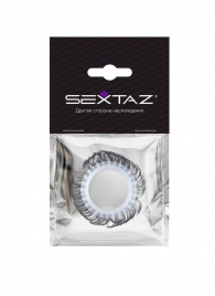 Эластичное эрекционное колечко с черными «ресничками» - Sextaz - в Туле купить с доставкой