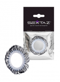 Эластичное эрекционное колечко с черными «ресничками» - Sextaz - в Туле купить с доставкой