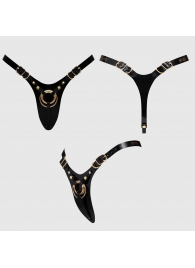 Черный пояс для фиксации насадок Strap-On-Me Leatherette Harness Fabulous - Strap-on-me - купить с доставкой в Туле