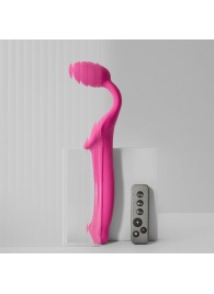 Ярко-розовый безремневой страпон Strap-on-me Vibrating Bendable Strap-On size L - Strap-on-me - купить с доставкой в Туле