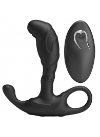 Черный изогнутый массажёр простаты с вибрацией и пультом ДУ - Baile - в Туле купить с доставкой