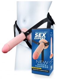 Мужской полый страпон на регулируемых ремешках - 22 см. - Sex Expert - купить с доставкой в Туле