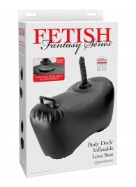 Черное надувное кресло с платформой для фиксации дилдо Body Dock Inflatable Love Seat - Pipedream - купить с доставкой в Туле