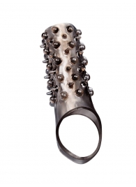 Дымчатая насадка на пенис с шипами и выпуклостями - 12,5 см. - Sex Expert - в Туле купить с доставкой