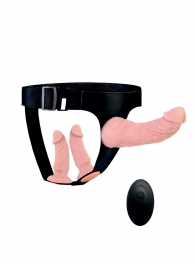 Женский страпон с 3 насадками и вибрацией - Erowoman-Eroman - купить с доставкой в Туле