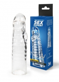 Прозрачная закрытая насадка на член - 15 см. - Sex Expert - в Туле купить с доставкой