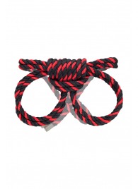 Черно-красные наручники-оковы ’’Узел-омега’’ из хлопковой веревки - Pecado - купить с доставкой в Туле