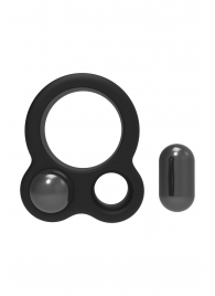 Черное эрекционное кольцо с утяжелителями Cockring Dual Weight - Dream Toys - в Туле купить с доставкой