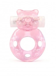 Розовое эрекционное виброкольцо в форме мишки - 1137 - в Туле купить с доставкой