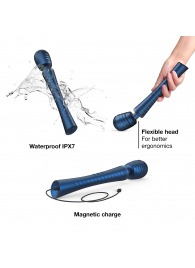 Синий вибромассажёр с насадками Man.wand Edgy - Manwan - в Туле купить с доставкой