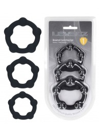 Набор из 3 эрекционных колец Beaded Silicone Cockring Set - Shots Media BV - в Туле купить с доставкой