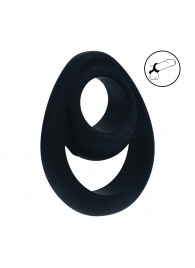 Черное эрекционное кольцо Double Ergo Silicone Cockring - Shots Media BV - в Туле купить с доставкой