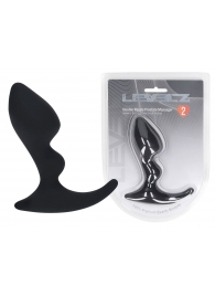 Черная анальная пробка для массажа простаты Double Ripple Silicone Prostate Massager - Shots Media BV - в Туле купить с доставкой