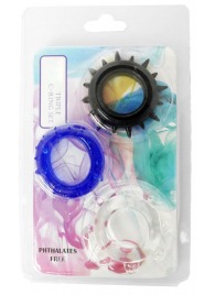 Набор из 3 эрекционных колец разного цвета и рельефа - Boys of Toys - в Туле купить с доставкой