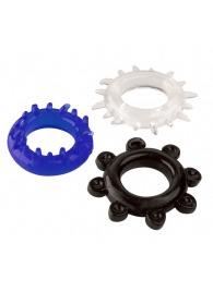 Набор из 3 эрекционных колец разного цвета и рельефа - Boys of Toys - в Туле купить с доставкой