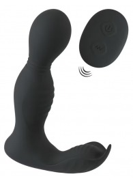 Черная анальная пробка с вибрацией, вращением и пультом ДУ RC Butt Plug with 2 Functions - Orion - в Туле купить с доставкой