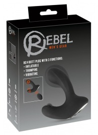 Черная анальная вибропробка с функцией расширения RC Butt Plug with 3 functions - Orion - в Туле купить с доставкой