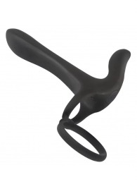 Черная насадка на член с вибрацией Couple’s Vibrator - Orion - в Туле купить с доставкой