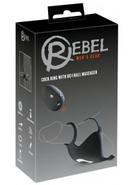 Черная вибронасадка для эрекции и стимуляции мошонки Cock ring with RC ball massager - Orion - в Туле купить с доставкой